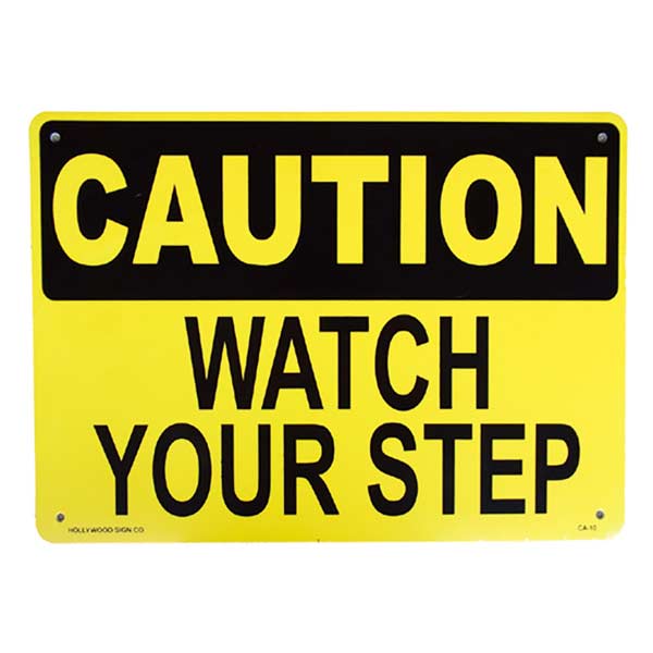 プラスチックサインボード CA-10 CAUTION WATCH YOUR STEP 足元注意 看板 アメリカン雑貨