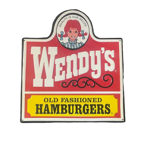 ウェンディーズ エンボス看板 サイン Wendy's [OLD LOGO] アメリカン雑貨