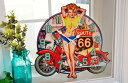 壁掛け時計 時計 レトロ ヤンキーギャル ROUTE 66 セクシーガール アンティーククロック ブリキ製 カントリー雑貨 インテリア時計 アメリカンクロック ...