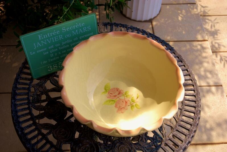 アンティーク・イマン imane 新品 未使用品 ダイアナローズ 陶器 フリル洗面器 フリルボウル アンティ..