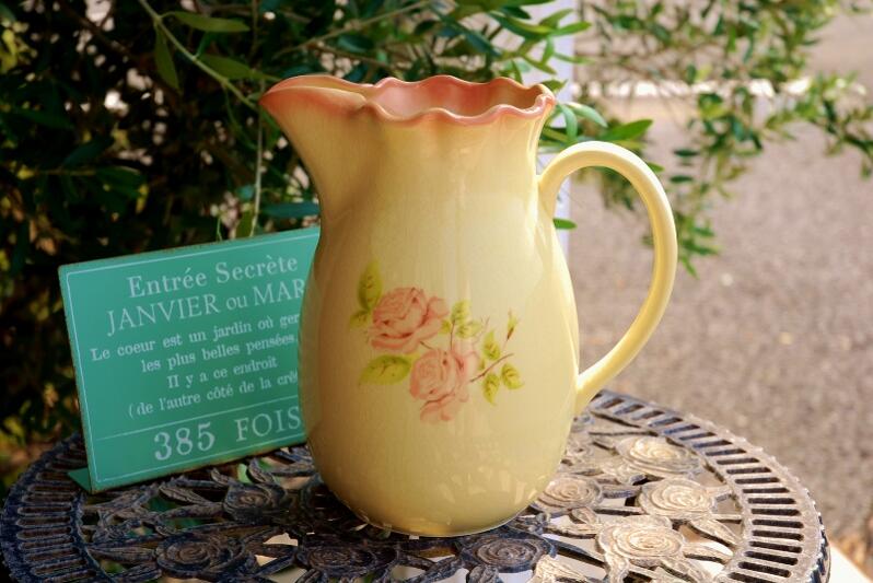 アンティーク・イマン imane 新品 未使用品 箱付き ダイアナローズ 陶器 フリルジャグ L アンティーク..