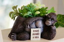 ガーデニング雑貨 プランターポット ゴリラ 友膳 植木鉢 置物 ゆうぜん ゴリーユサスワールポット ミニチュア カントリー雑貨 ガーデン雑貨 インテリア雑貨 庭...