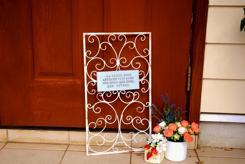 ガーデニング雑貨 ガーデンピック ラテーヌフェンス ホワイト 白 アイアン トレリス 大きい 友膳 レト..