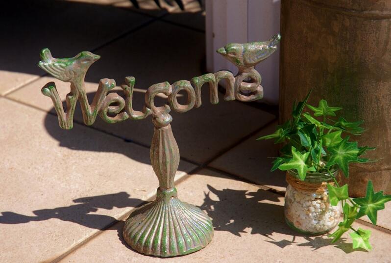 楽天市場】welcome オブジェ(ガーデンオーナメント・置物 楽天市場】welcome オブジェ(ガーデンオーナメント・置物