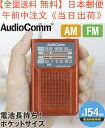 【全国送料 無料】ポケットラジオ 携帯 型番 RAD-P136N-R 品番 03-7273 JAN 4971275372733 ラジオ