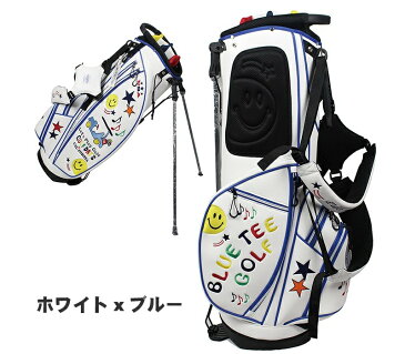 《あす楽》BLUE TEE GOLF ブルーティーゴルフ CB-008 スマイル＆カート スタンド キャディバッグ 9インチ 46インチ対応 ポリウレタン 2018年モデル