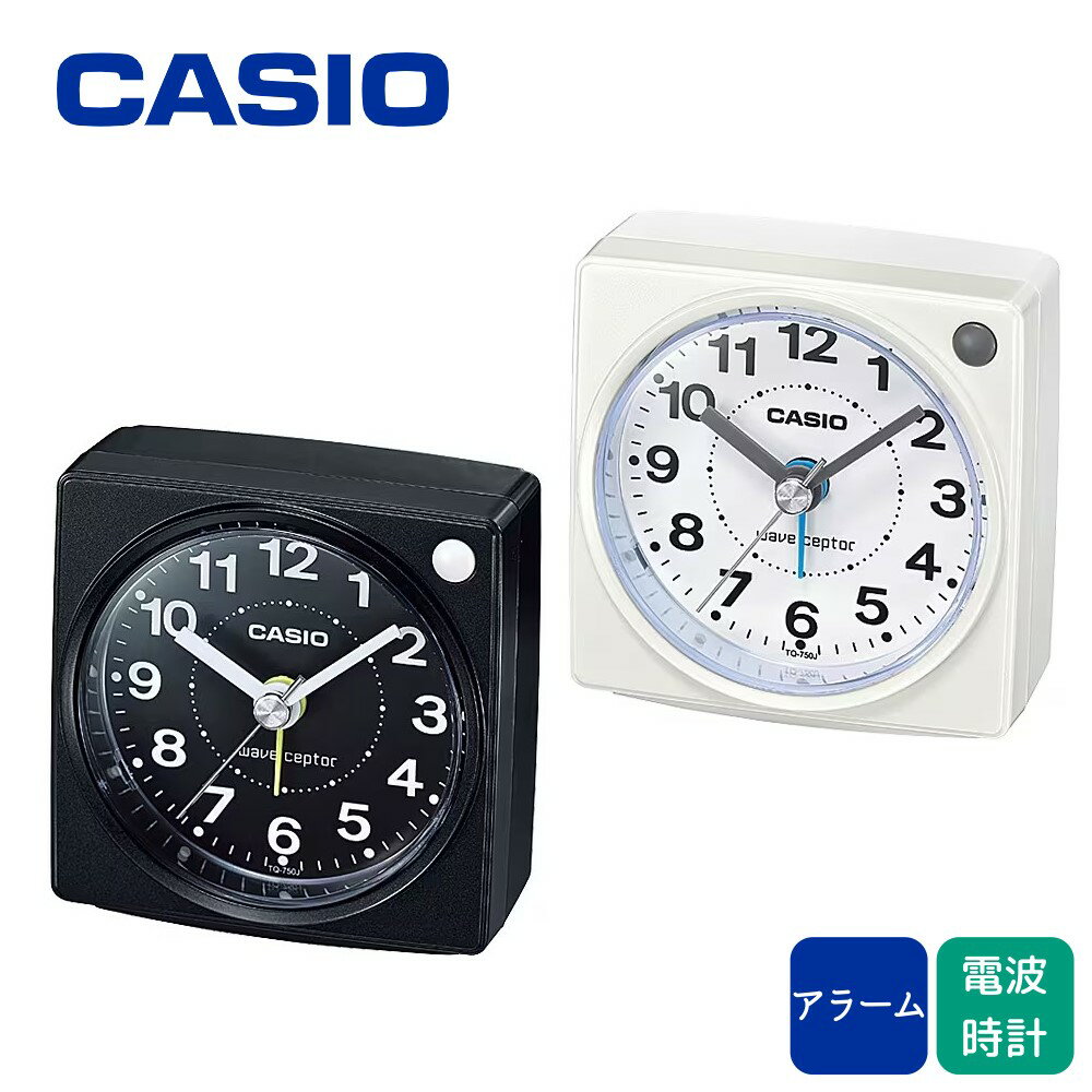 カシオ 電波時計 置時計 アラーム機能 アナログ 卓上 目覚まし時計 置き時計 ホワイト ブラック スヌーズ機能 シンプル 小さい 書斎 机 寝室 CASIO TQ-750J-7JF 白 TQ-750J-1JF 黒のサムネイル
