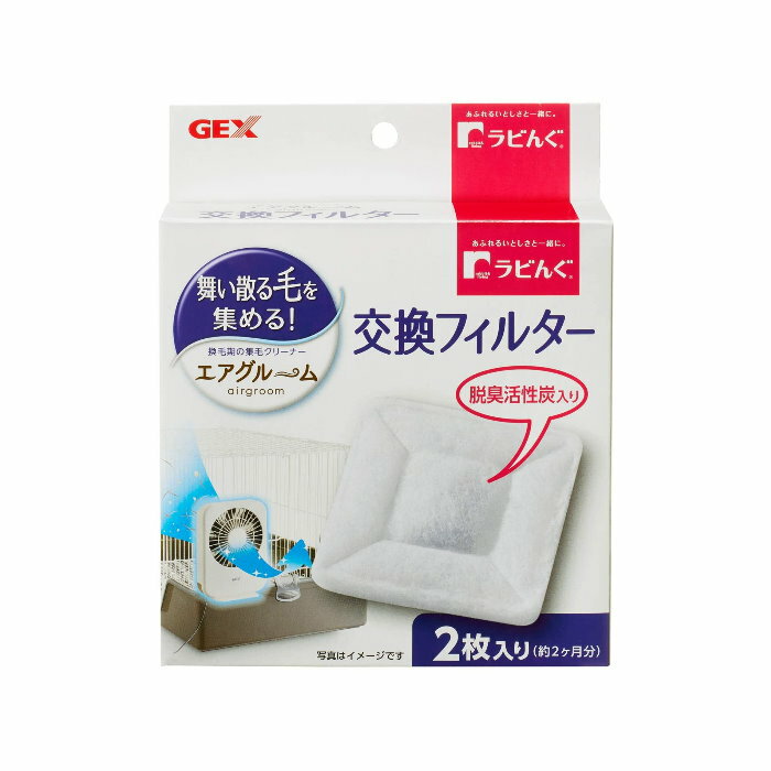 【アウトレット品】ジェックス ラビんぐ エアグルーム 交換フィルター 2枚入 小動物用品 GEX