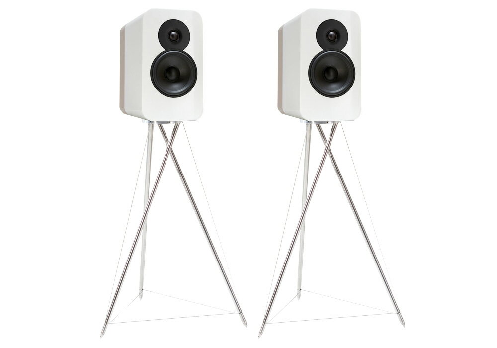 Q Acoustics - Concept 300/グロスホワイト & ペールオーク（ペア）専用スタンド付ブックシェルフスピーカー【受注生産/要事前決済】【納期は確認後ご連絡】