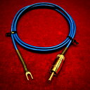 でんき堂オリジナル DSQ-BGW/0.8m/RCA（Yラグ内径4mm 片側RCA仕様） アース線 Blue Ground Wire DSQBGW