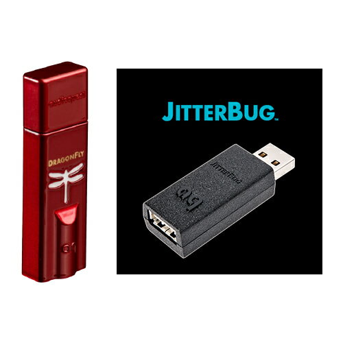 audioquest　DRAGONFLY/R （レッド）+ JITTER BUG　（USB DAC + USBフィルターセット）　オーディオクエスト DragonFly Red