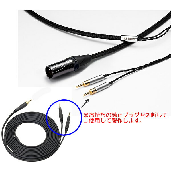 【納期情報：受注生産3週間前後】【純正ケーブルを持ち込み】ORB　Clear force R70X 4pin XLR/1.5m　ATH-R70X用リケーブル　オーブ　クリアフォース