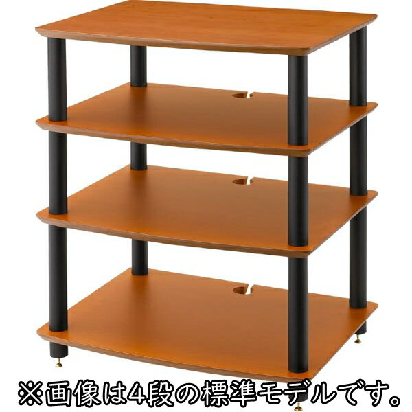 Audio - 【代引き不可】【特注5段モデル：棚板ライトチェリー+1段：+350mm支柱（黒）4本】SOUND MAGIC　HF04LB（棚板：ライトチェリー・ポール：ブラック）　AVラック