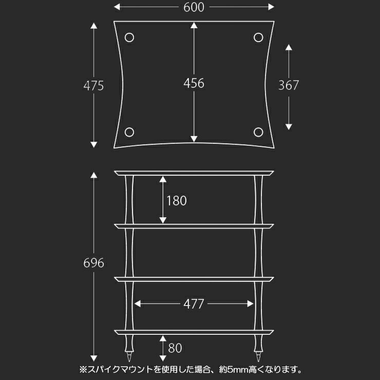 【新仕様・Ventポールセット】QUADRASPIRE　VQ4DS/CH（シルバーポールタイプ・棚板チェリー）　AVラック　クアドラスパイア