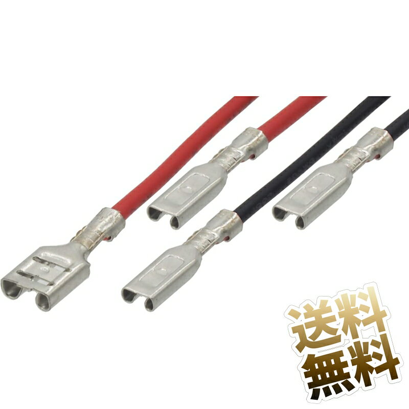 平型端子変換ケーブルセット (黒 110-110×2本) (赤110-187 × 2本) 黒は110サイズ用延長ケーブル 赤は110サイズから187への変換ケーブル