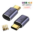 USB 延長アダプタ ×2点セット USB4.0 40GB PD対応 Type-Cメス⇔Type-Cオス