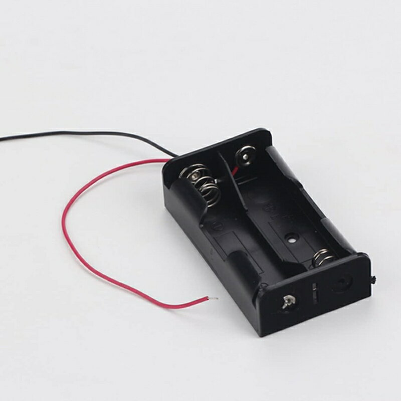 【電池ボックス 直列タイプ】 2×18650 ブラック 用 リード 線で プラスチック 製 バッテリー 電池 収納 ケース ボックス ホルダー 電池 ボックス 2