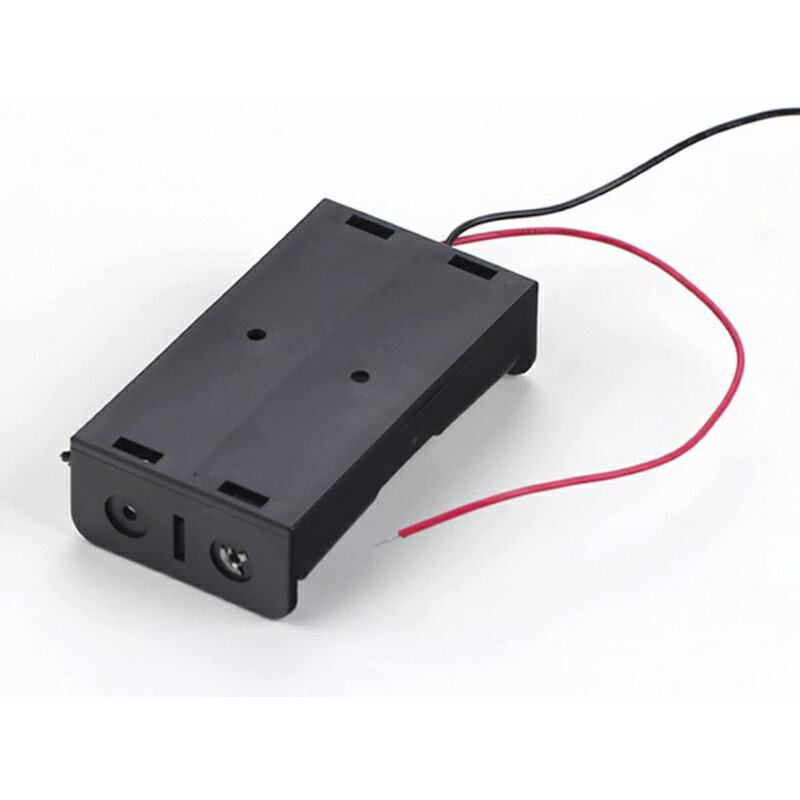 【電池ボックス 直列タイプ】 2×18650 ブラック 用 リード 線で プラスチック 製 バッテリー 電池 収納 ケース ボックス ホルダー 電池 ボックス 3