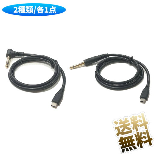 Type-c オス - オーディオ端子 6.35 mm 2極 オス L字 I字 変換ケーブル IC付き 全長約1m Type-c オス - オーディオ端子 6.35 mm 2極 オス L字 I字 変換ケーブル IC付き 全長約1m