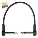 パッチケーブル 6.35mm 両端子 L字型 フラットケーブル エフェクター接続ケーブル 約20cm