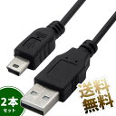 ミニUSBケーブル ×2本セット 約3m ブラック miniUSB 給電 データ通信対応 USB2.0 モバイルHDD デジタルカメラ モバイルバッテリー Aタイププラグ ミニBタイププラグ miniUSBケーブル ※当製品はマイクロUSB端子にはご利用いただけません ながい 300cm ストレートコネクタ