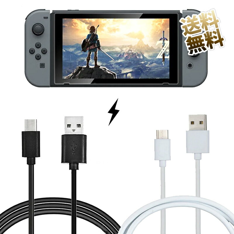 USBケーブル Switch Lite用 Switch Proコントローラー用 USB-C 充電ケーブル PS5用 Xbox Series X ／ S用 コントローラー等対応 USB-C (オス) - USB-A (オス) USB2.0 充電転送ケーブル ホワイト ブラック 1m