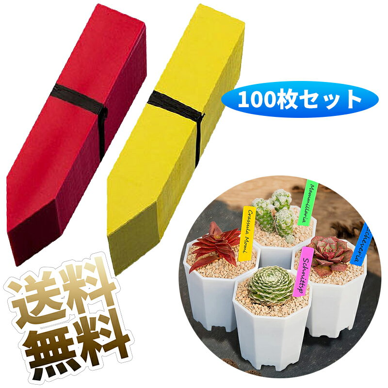 園芸用ラベル 短冊形 ×100点セット 約5cm 花壇・鉢植の植物名表示に 【カラーをお選びください】
