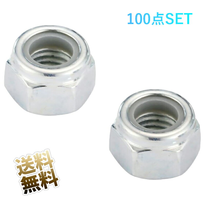 M2 ナイロンロックナット ×100個 ゆるみ止め ナット 六角ヘッド 並目ねじ