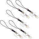 【5点セット】 microUSB イヤホン 防塵 保護 キャップ ストラップ付き 全長約10cm