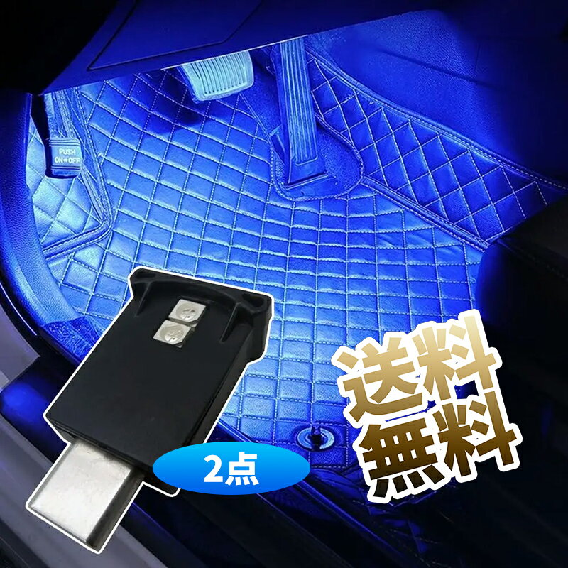 【2個】 Type-C LEDライト USB 車内用 メモリー機能 自動点灯 調光機能 アンビエントライト USB給電 イルミネーション タイプc ミニライト 小型 軽量 車アクセサリー 簡単取付 RGB 8色 約27.8*15.7*7.6mm