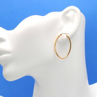 K18イエローゴールドフープピアス