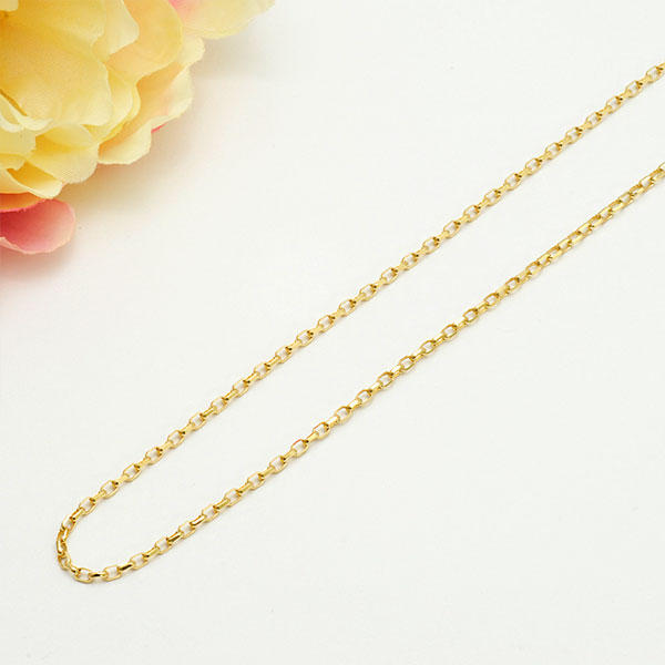 K18 イエローゴールドネックレスチェーン 長さ50cm/線径0.7mm フリーアジャスター 【チェーンのみ】