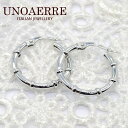 【今だけ!!スーパーセール限定価格】ウノアエレ【UNOAERRE】K18WGホワイトゴールド フープピアス 26226#2552