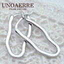 ウノアエレ【UNOAERRE】K18ホワイトゴールド フープピアス 29254#2644