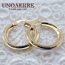 ウノアエレ【UNOAERRE】K18イエローゴールド フープピアス 30032#2669