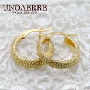 ウノアエレ【UNOAERRE】K18イエローゴールド フープピアス 30050#2670
