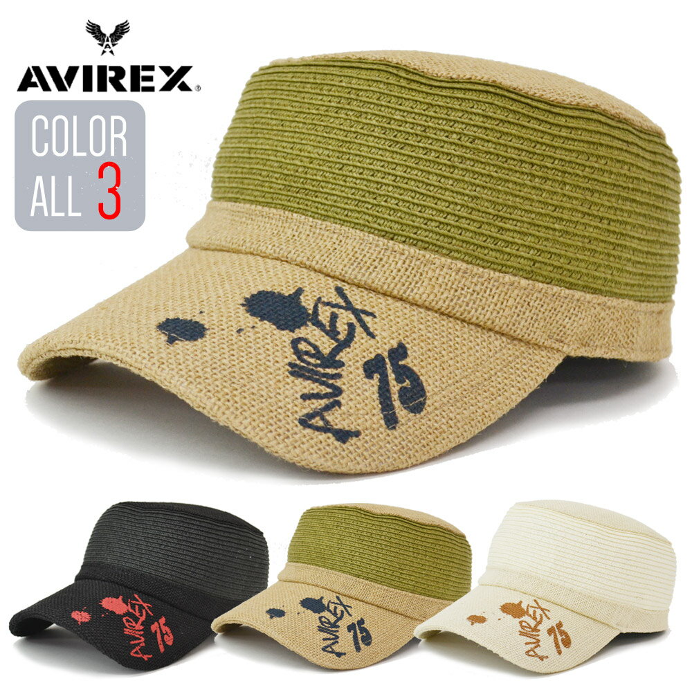 Rakuten - AVIREX 【 送料無料 対象外 】CAP 帽子 ワークキャップ キャップ アビレックス 麻　リネン メンズ UVカット 紫外線対策 アメリカン カジュアル 春夏 オールシーズン 小顔効果
