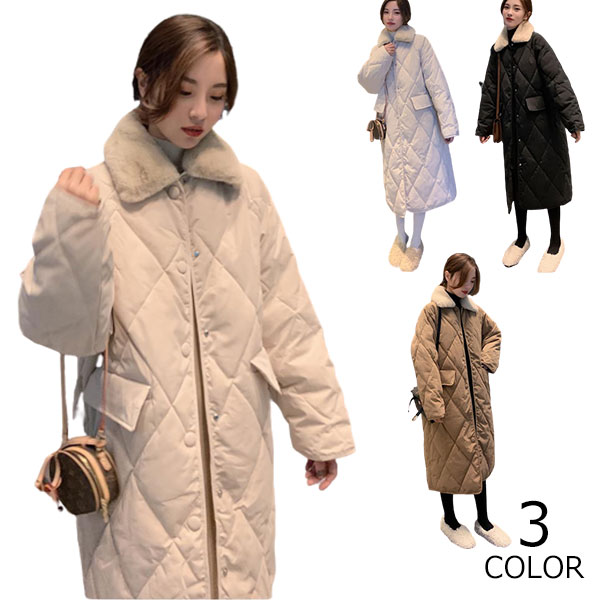 Down Coat - ダウンコート レディース 中綿ジャケット ダウンジャケット アウター ロングコート フード付き 裏ボア ポリエステル 厚手 春 秋 冬 カジュアル コート 防寒対策 冬服 通勤 レディースファッション