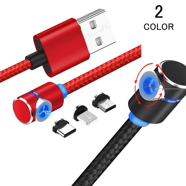 充電ケーブル 3in1充電ケーブル マグネット式 3A 急速充電 Iphone L字型 データ転送 1m Lightningケーブル 断線防止 高耐久 スマホケーブル マイクロUSB Type-C iPhone13 充電 iPad Android アダプター メール便