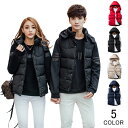 ダウンベスト メンズ レディース 男女兼用 中綿 ショート丈 フード付き 厚手 シンプル アウター ファスナー トップス カジュアル 秋 冬 あったか ゆったり 防寒 保温 防風 ファッション aaa