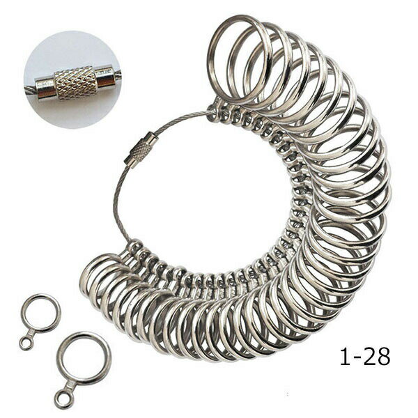 リングゲージ 指輪サイズ 測る道具 指輪ゲージ 日本規格 1〜28号 メタルプロ仕様 ペア プレゼント 指 太さ測定 リングサイズ ペアリング アクセサリー 金...