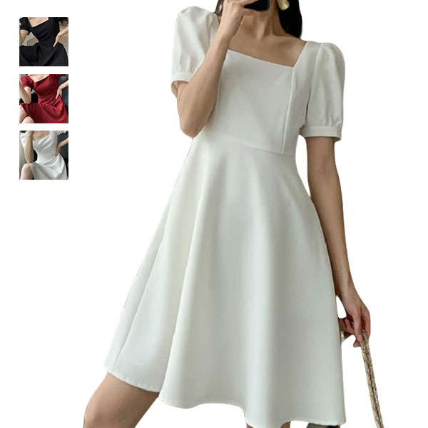 ワンピース レディース 半袖 結婚式 2次会 宴会 パーティー ドレス 膝丈 お呼ばれ服 きれいめワンピース 二次会 演奏会 発表会 コンサート 合コン フォーマル お嬢様 人気 カジュアル ファッション エレガント 通勤