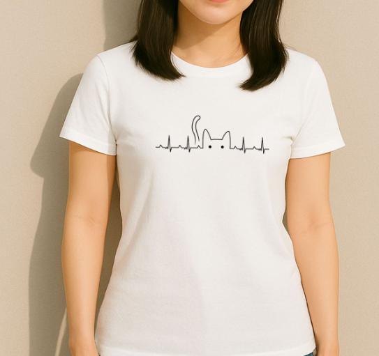Rakuten - Tシャツ メンズ レディース 半袖 おもしろ tシャツ かわいい 猫tシャツ 猫グッズ 猫柄 ねこ柄 シャツ 猫好き ねこ 猫 ペアルック ハートビート ネタ パロディ ふざけtシャツ ギャグtシャツ メール便