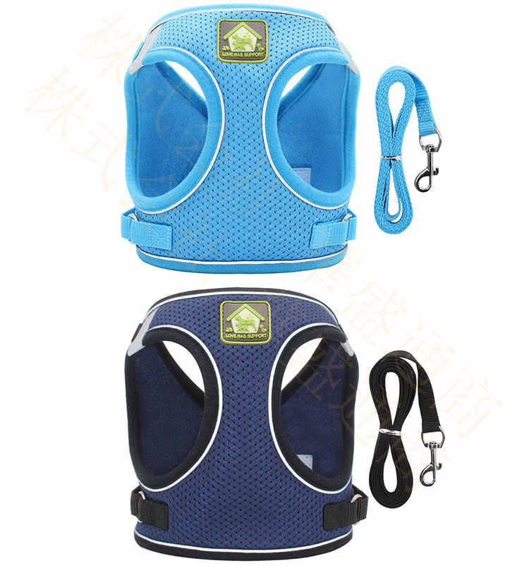 AUGUR STORE 楽天市場店のハーネス リード 胴輪 首輪 犬用 中型犬 大型犬 小型犬 スプリング ペット 通気性 リード ハーネスセット ドッグラン おしゃれ かわいい お散歩 脱着簡単 衝撃吸収 トレーニング 外出 お洒落 安全 メール便｜アングル3