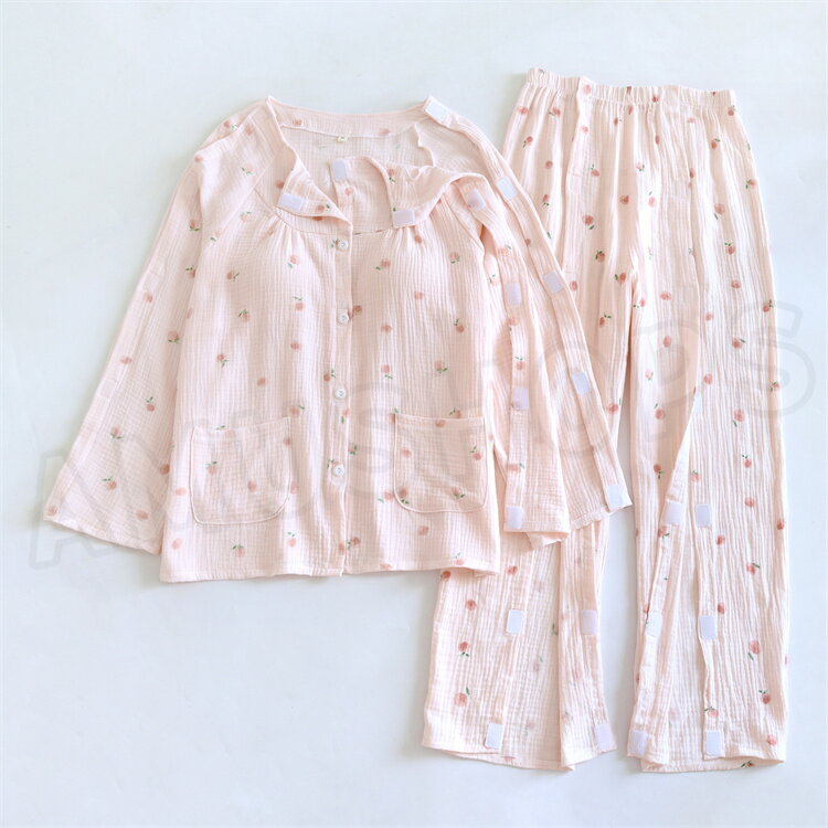 介護用パジャマ レディース 介護服 胸パッド付き コットン 薄手 夏用 通年用 全開...