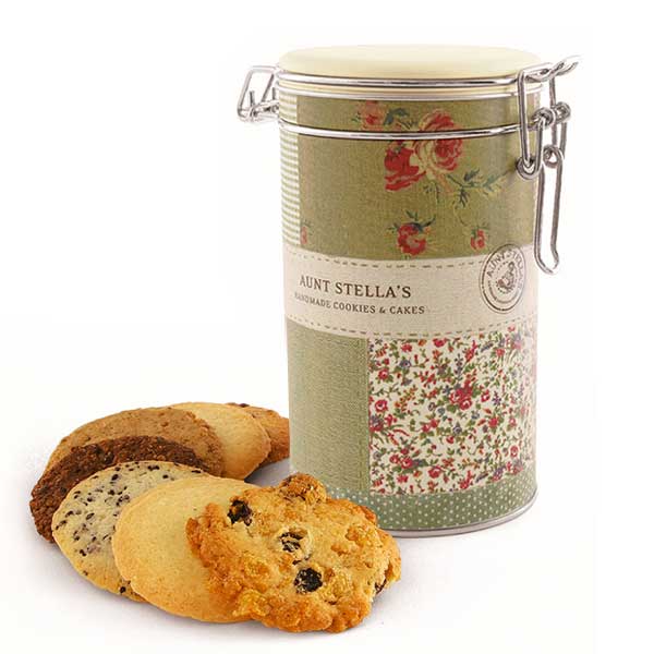 ステラおばさんのクッキー　お使い物プレゼント　プチギフトCC-12 キャニスター缶　ナチュラル