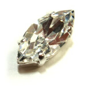 [DC003]スワロフスキー　#4200(#4228)/15×7mm　爪付きマーキス(ナツメ型)　クリスタル　2ケ 台座付き【爪付きビーズ／ビジュー】[RPT]