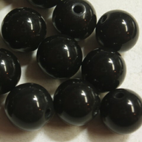 [HA106]天然石ビーズ　ブラックシリカ(黒鉛珪石)　ラウンド約8mm　1ケ