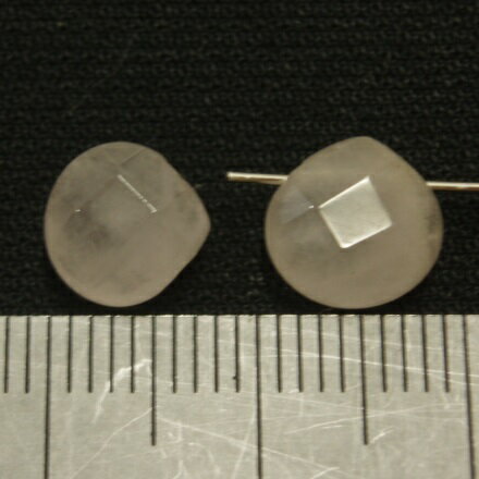 [HA015]天然石ビーズ　ローズクォーツ　マロンカット　約8〜9mm 4ケ 2