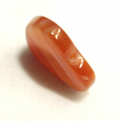 [HA010]天然石ビーズ　フラットハート　カーネリアン　約23mm　1ケ